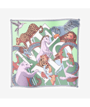 Animals silk scarf en linge