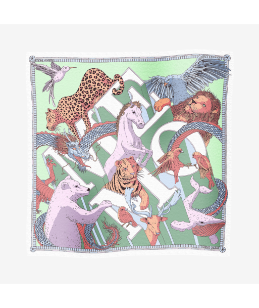 Animals silk scarf en linge