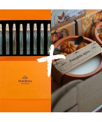 Lot Coffret HelloHelen de 8 parfums XL - Attaque d'amour + Bougie parfumée - Pumpkin spice - 190 g votre