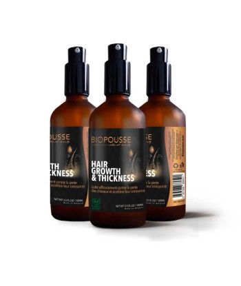 BIOPOUSSE – Pack 3 Lotions Repousse Cheveux Amélioration de cerveau avec